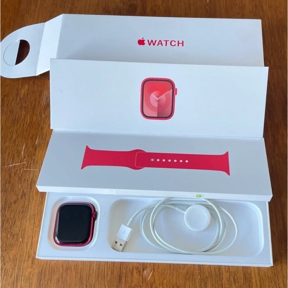 Working Apple Watch Series 7 Project Red Midnight W Charger new Band